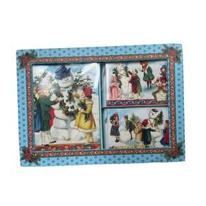 PUNCH STUDIO 30 Blank Christmas Winter Cards Victorian Snowmen Box Set Vtg Look